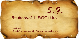 Stubenvoll Füzike névjegykártya
